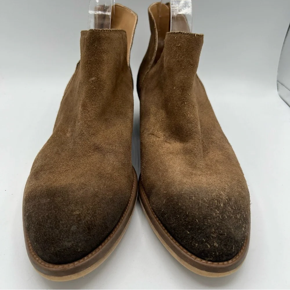 Vaneli Women’s Chelsea Ankle Boots Sz 10W Brown Suede Slip On Classic Burnished